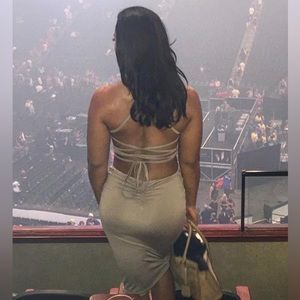 Tan open-back Soft Strappy Dress